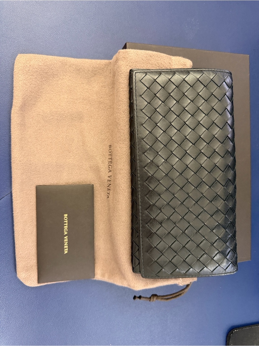 Bottega Veneta Black Intrecciato Woven Leather Continental Wallet
